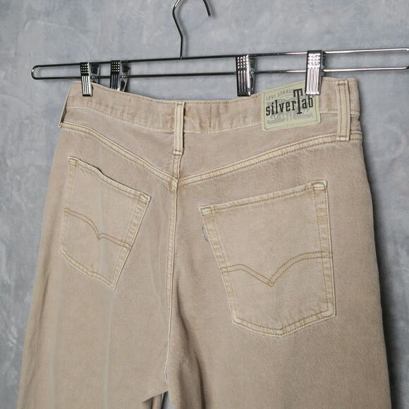 LEVI'S SILVERTAB Tan 94 Baggy Straight Leg Jeans 32 x 31 Relaxed Mid Rise Rigid - Picture 6 of 10